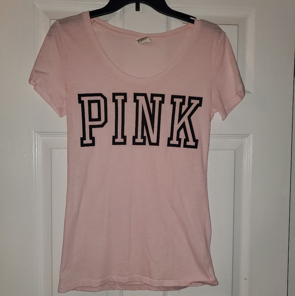 Light Pink VS PINK V-Neck Tee